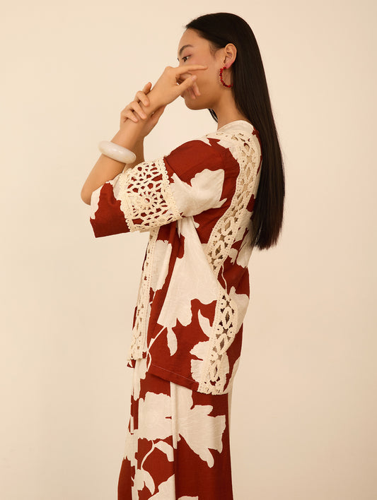 Kaftan corto estampado