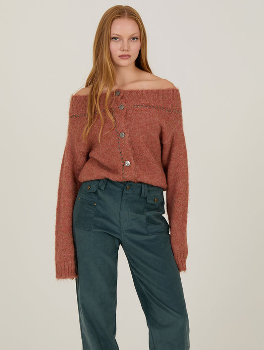 Jersey punto con abalorios