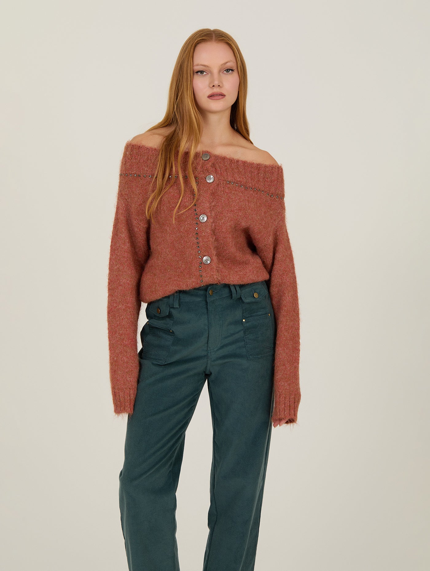 Jersey punto con abalorios