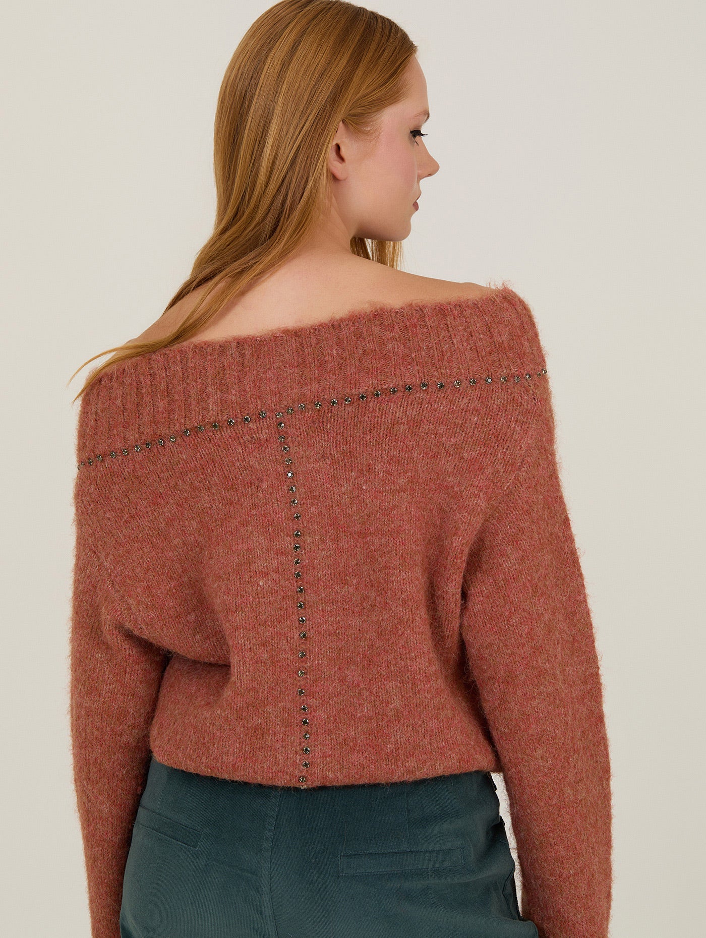 Jersey punto con abalorios