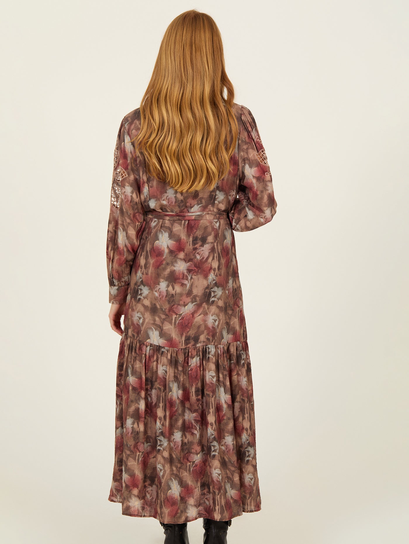 Vestido cinturón estampado otoño