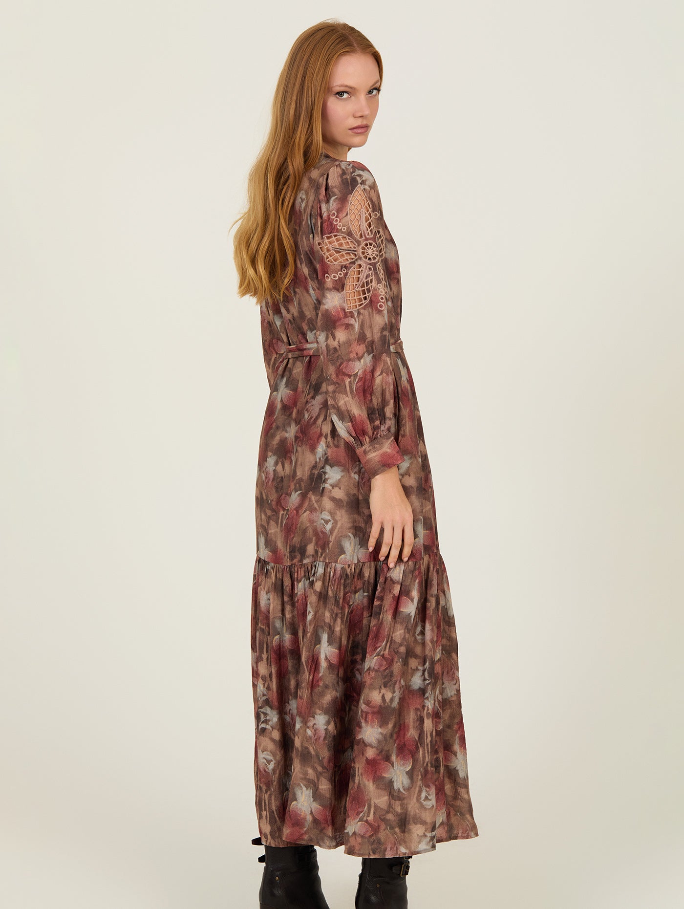 Vestido cinturón estampado otoño