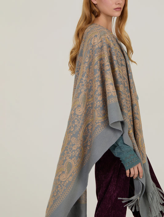 Pañuelo bordado pasley azul