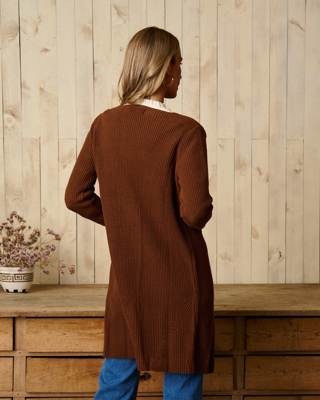 Cardigan de punto chocolate